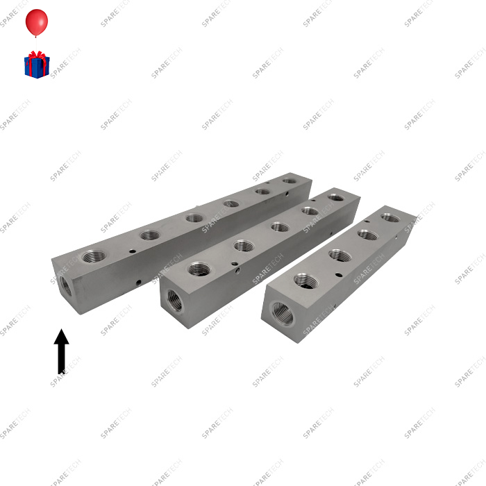 Edelstahlverteilungsblock, 6 Output, 2 Input   IG  1/2''