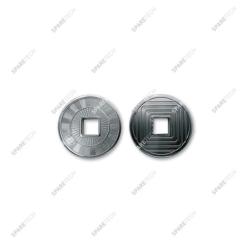 Edelstahl Jeton 23 X 1,9 mm, mit quadratisches Loch (100 Stück)
