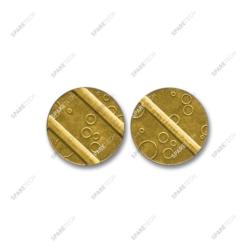 Messing Jeton 27X2mm mit 3 Rillen (2+1) und Luftblasen (100 Stück)
