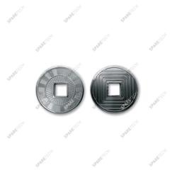 Edelstahl Jeton 25 X 1,9mm, mit quadratisches Loch (100 Stück)