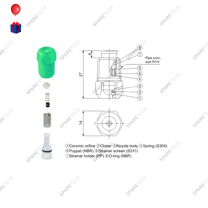 Düse für Duftsprüher AG1/4" 80.125