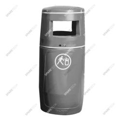 Mülleimer 90L grau PE RAL9006 (ohne Inneneimer)