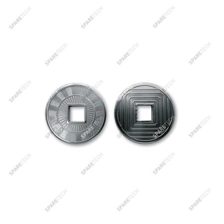 Edelstahl Jeton 25 X 1,9mm, mit quadratisches Loch (100 Stück)