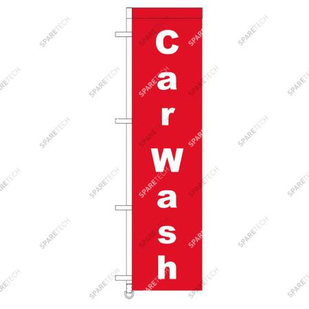 Roten Fahnen "CARWASH" 4x1m mit Banner bar
