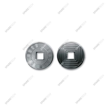 Edelstahl Jeton 23 X 1,9 mm, mit quadratisches Loch (100 Stück)