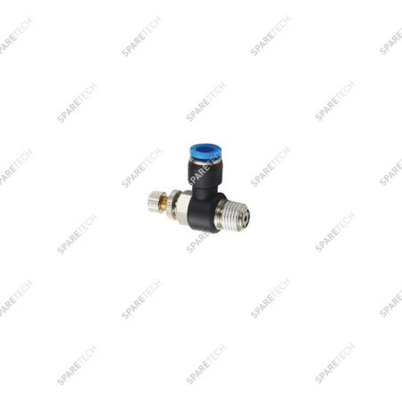 Durchflusssteurungsverbindung, Messing + PP AG1/4" für 6-8mm Schlauch
