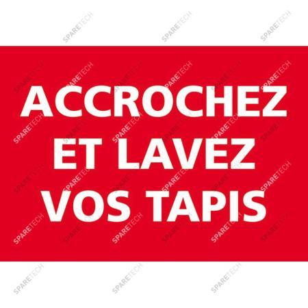 Aufkleber "ACCROCHER ET LAVEZ VOS TAPIS" 500x300mm