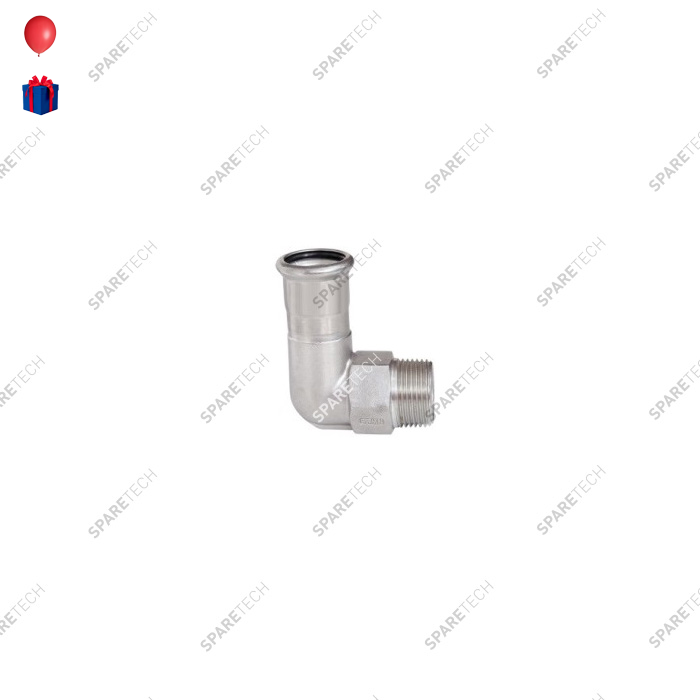 Edelstahl Winkel 90° D22 zu pressen und AG 3/4''