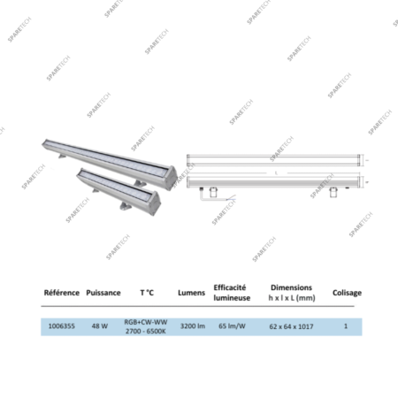 LED-Leiste RGB 48W IP66 220V