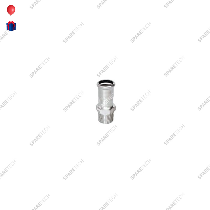 Edelstahl Nippel D18 zu pressen und AG1/2''