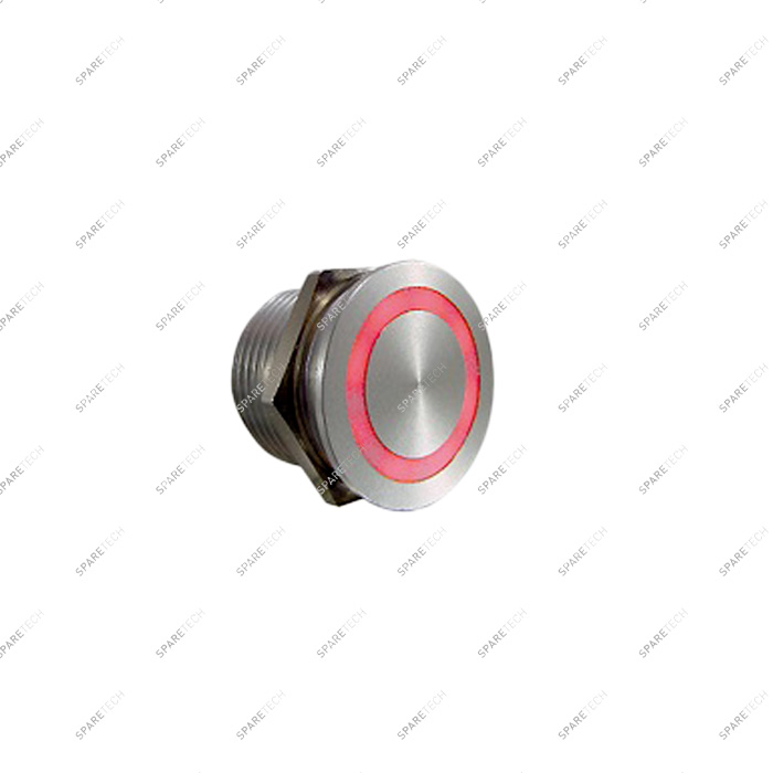 Piezo LED Taste, aluminium,  mit einem RGB Leuchtring, 24VDC, IP68